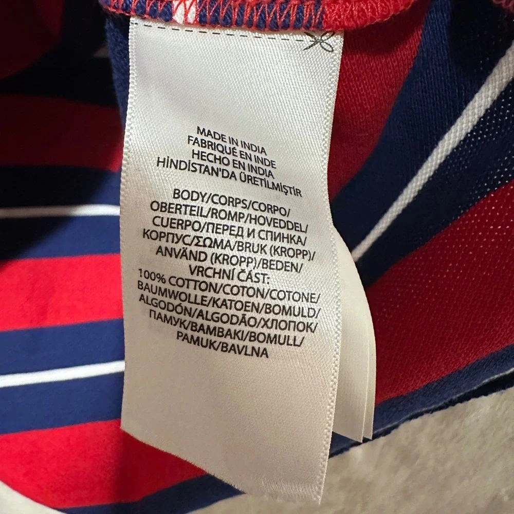 Polo Ralph Lauren Mens Custom Slim Fit Striped Polo Shirt Red Blue White Medium